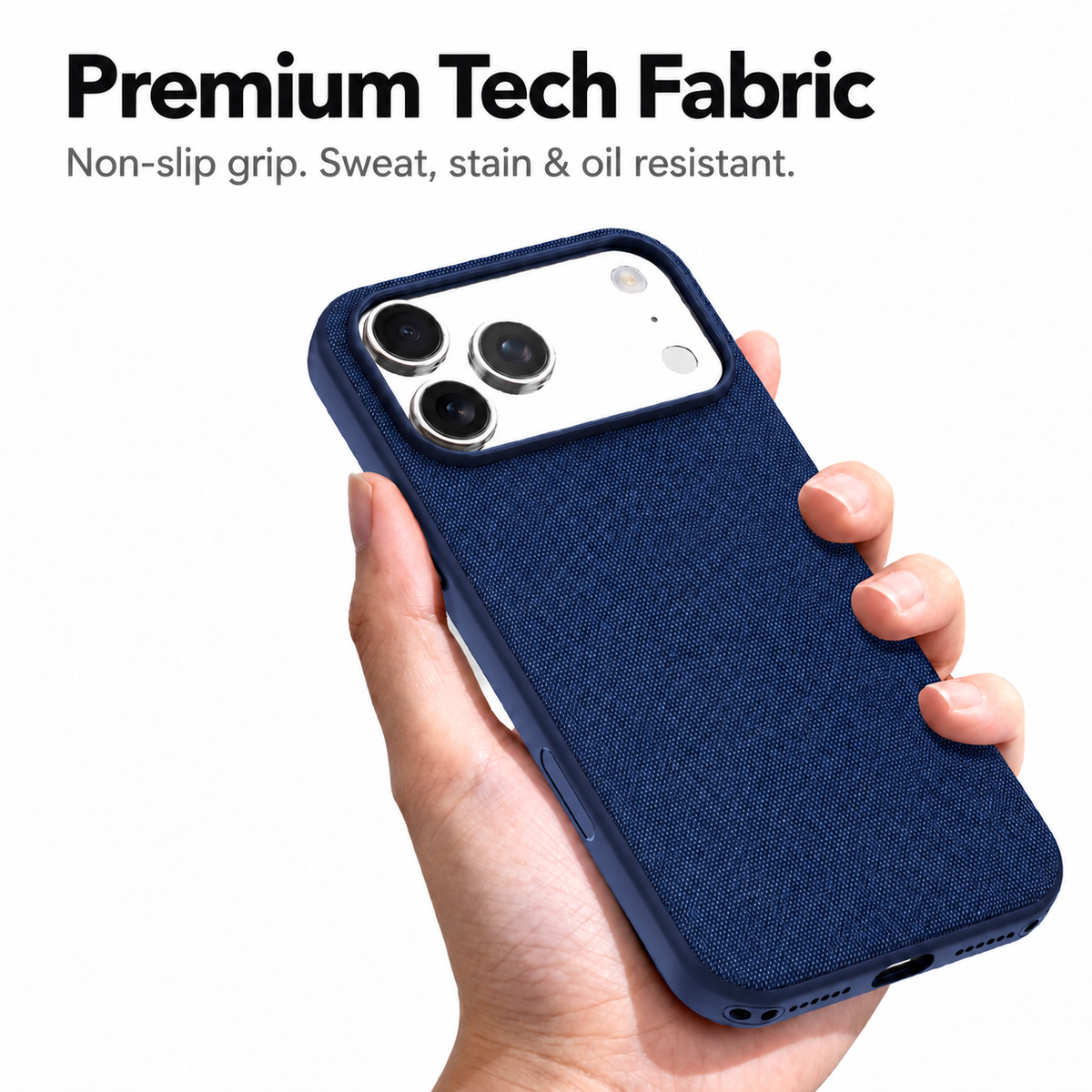 Technical Woven Fabric MagSafe iPhone Case - Blue