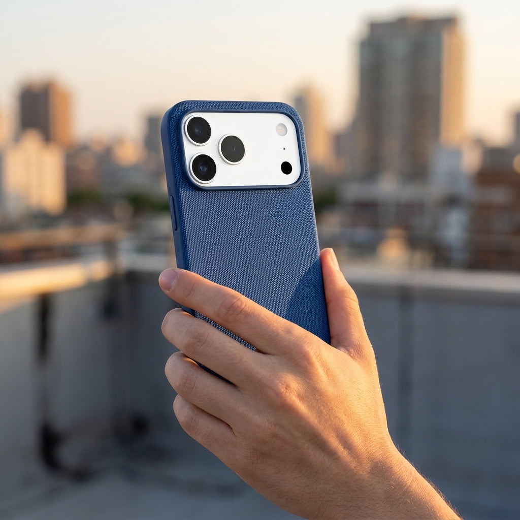 Tech Fabric Texture MagSafe iPhone Case - Blue