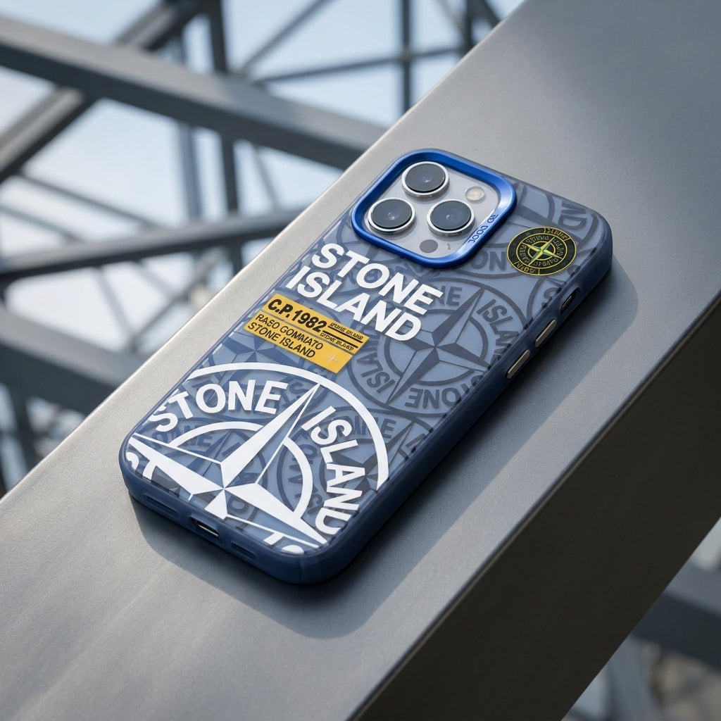 Stone Island Compass Graphic iPhone Case - Blue