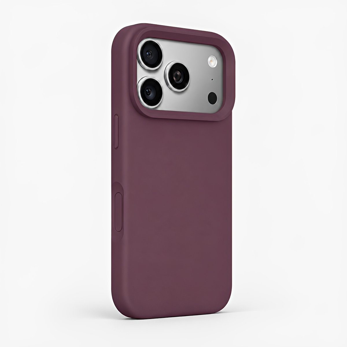Premium Liquid Silicone iPhone Case – Open Camera – Plum