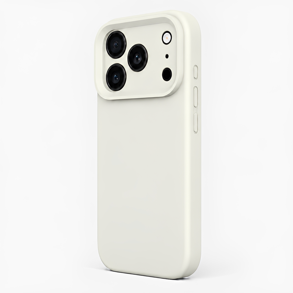 Premium Liquid Silicone iPhone Case – Precision Camera – Antique White