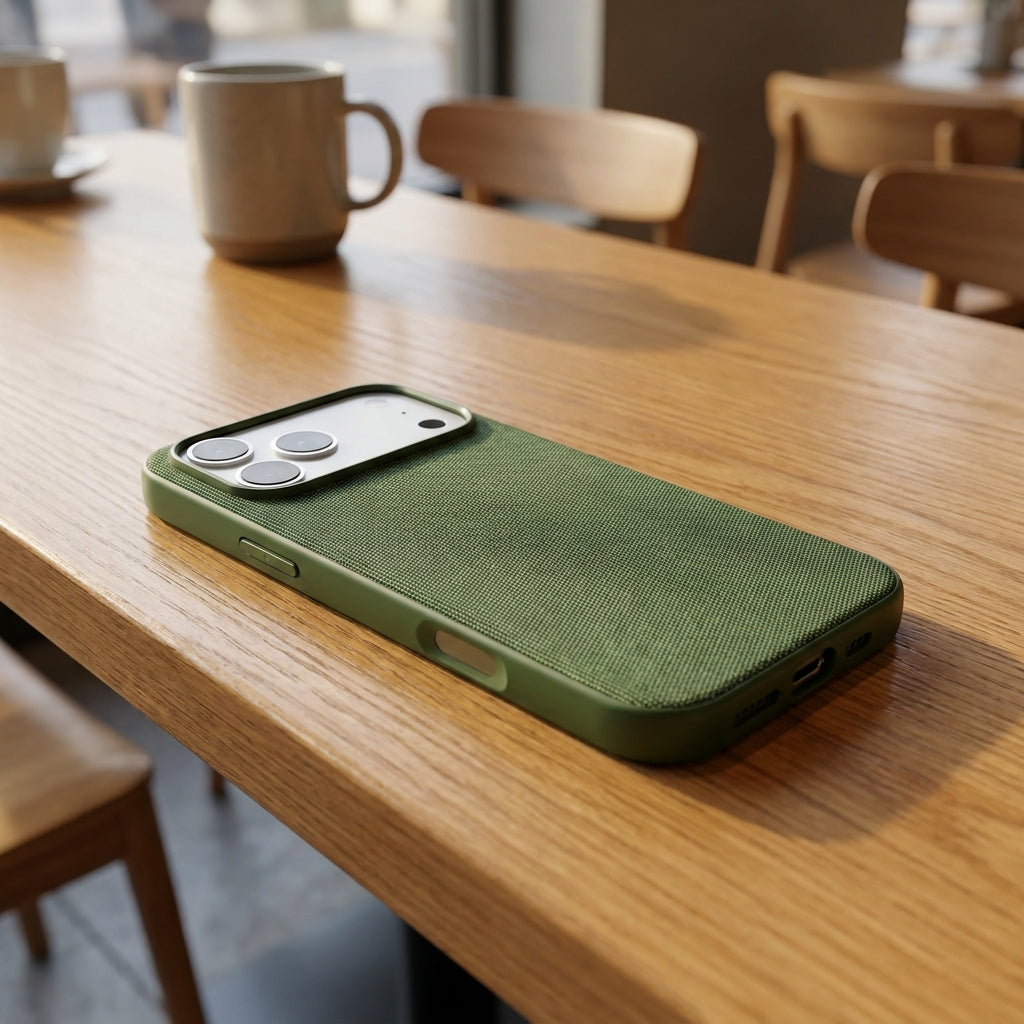Tech Fabric Texture MagSafe iPhone Case - Green