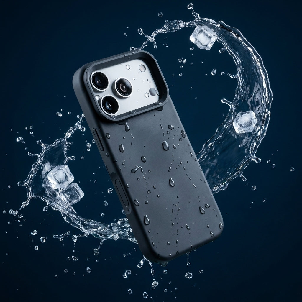 Premium Liquid Silicone iPhone Case – Open Camera – Black