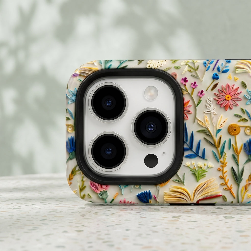 Wildflower Garden Matte Glass MagSafe iPhone Case – lifestyle view 4