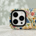 Wildflower Garden Matte Glass MagSafe iPhone Case – lifestyle view 4