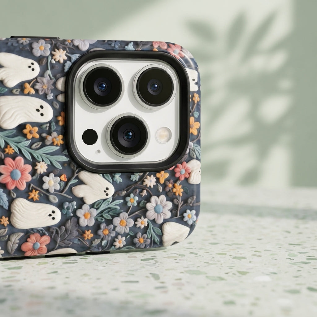 Ghost Meadow Matte Glass MagSafe iPhone Case – lifestyle view 4