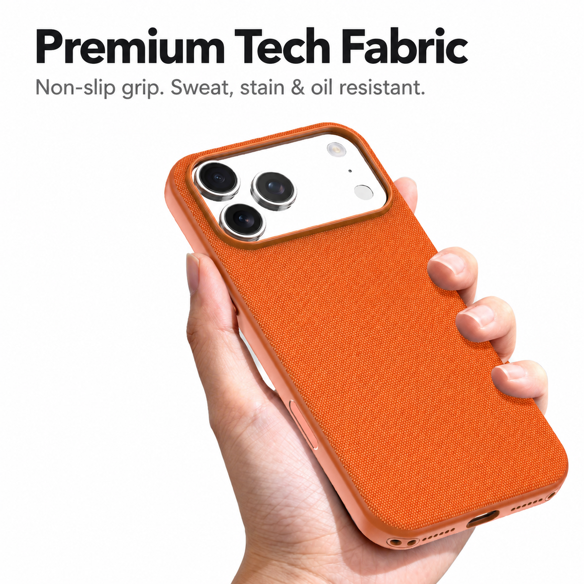 Technical Woven Fabric MagSafe iPhone Case - Orange