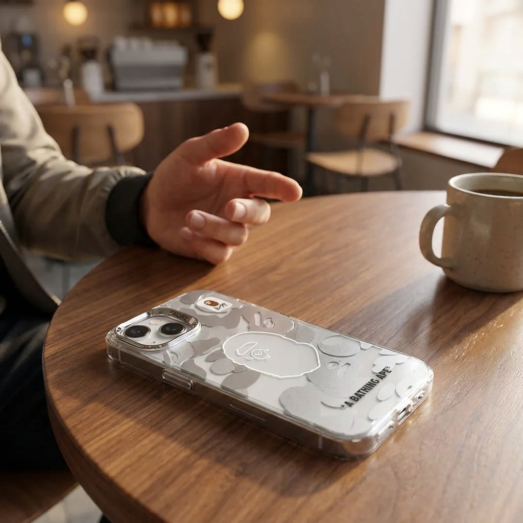 APE Silver Camo Limited iPhone Case - White