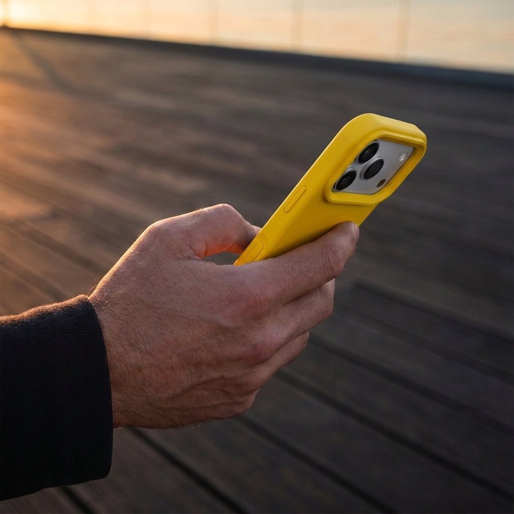 Premium Liquid Silicone iPhone Case – Open Camera – Sunflower