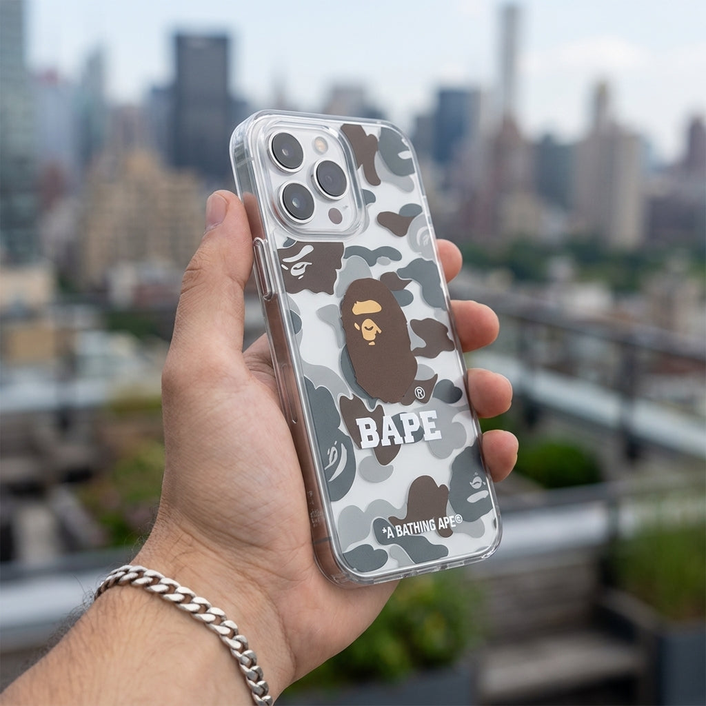 APE Silver Camo Limited iPhone Case - Brown