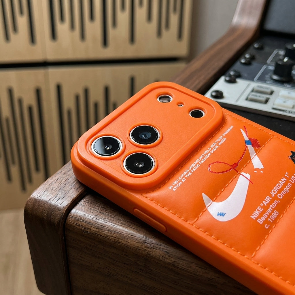 3D Blaze Orange Sneaker Streetwear iPhone Case – lifestyle view 4