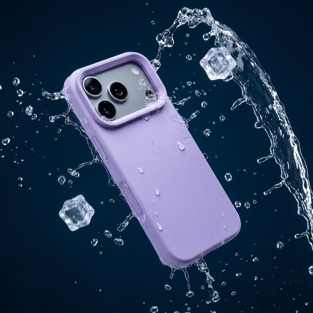 Premium Liquid Silicone iPhone Case – Open Camera – Lilac