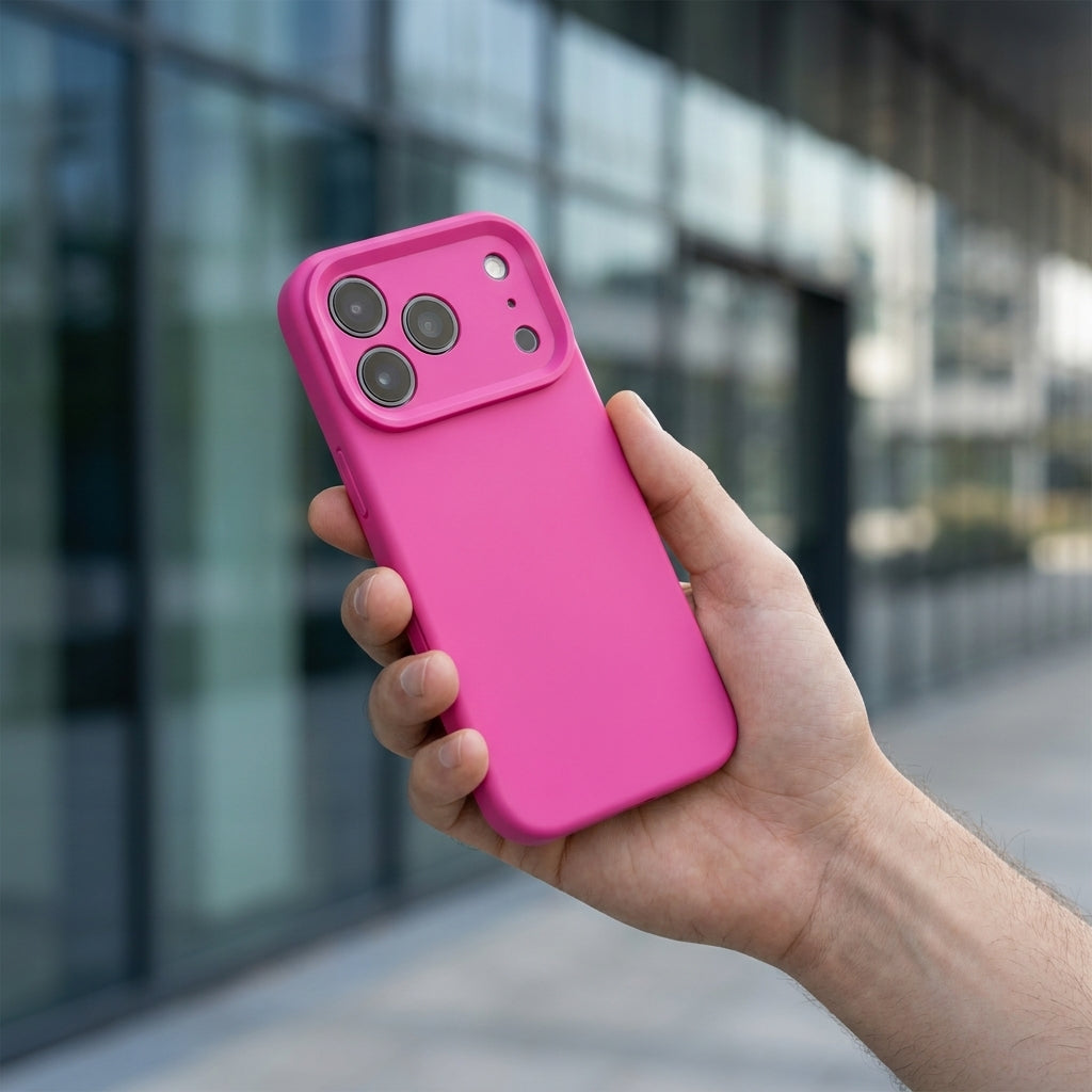 Premium Liquid Silicone iPhone Case – Precision Camera – Dragon Fruit