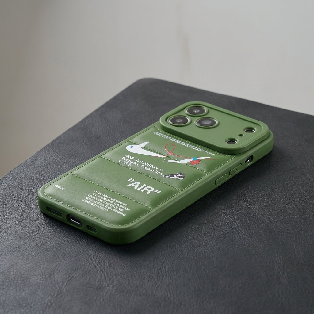 Nike x Off White inspired 3D Streetwear iPhone Case - Olive Green