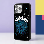 Spider Web Streetwear MagSafe Glass iPhone Case - Blue – lifestyle view 3