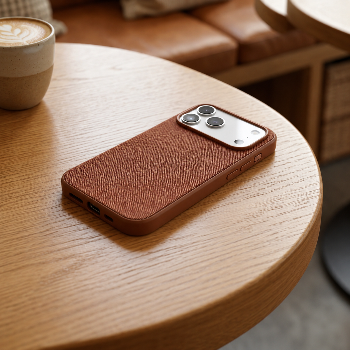 Tech Fabric Texture MagSafe iPhone Case - Chocolate
