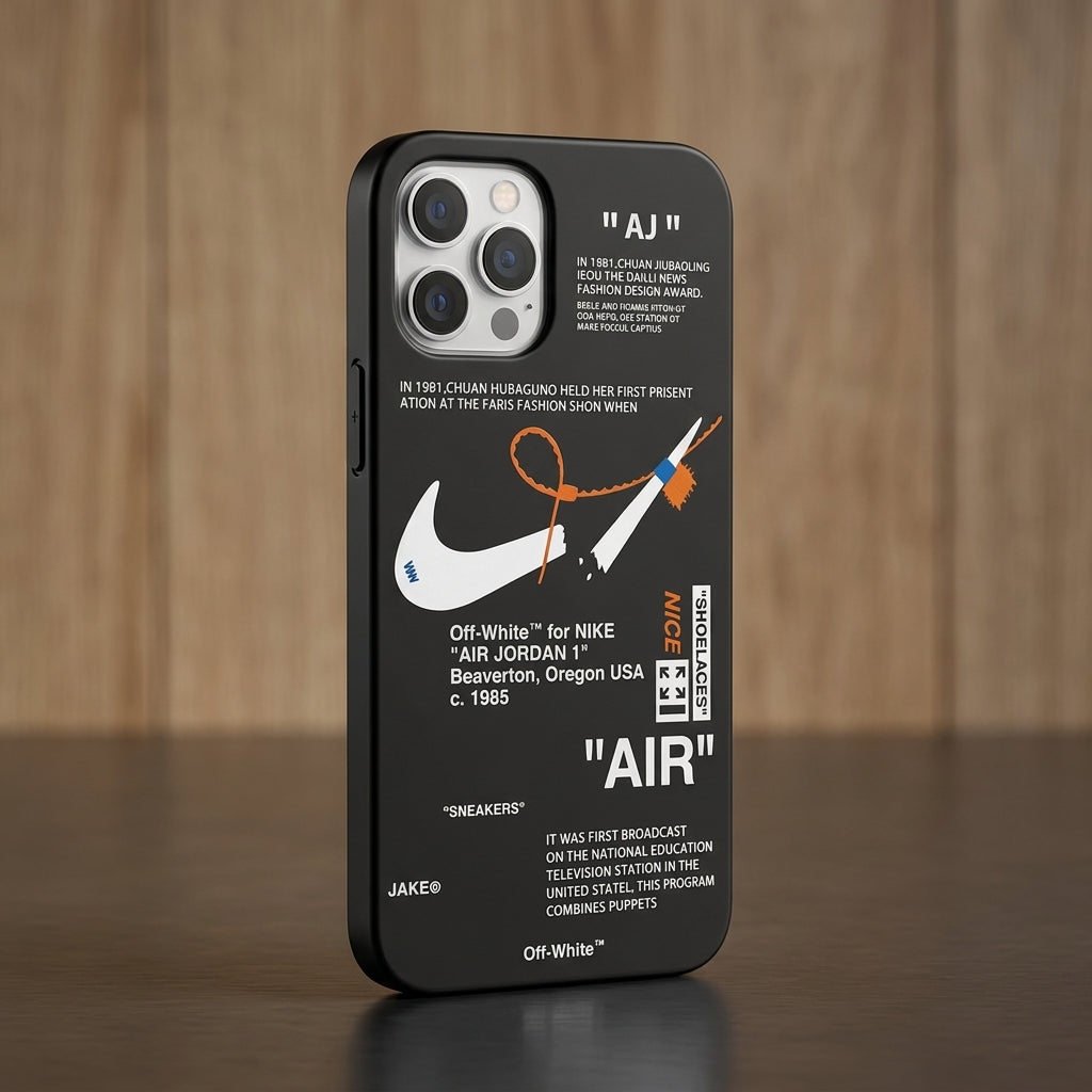Nike x Off White inspired Streetwear iPhone Case – Black