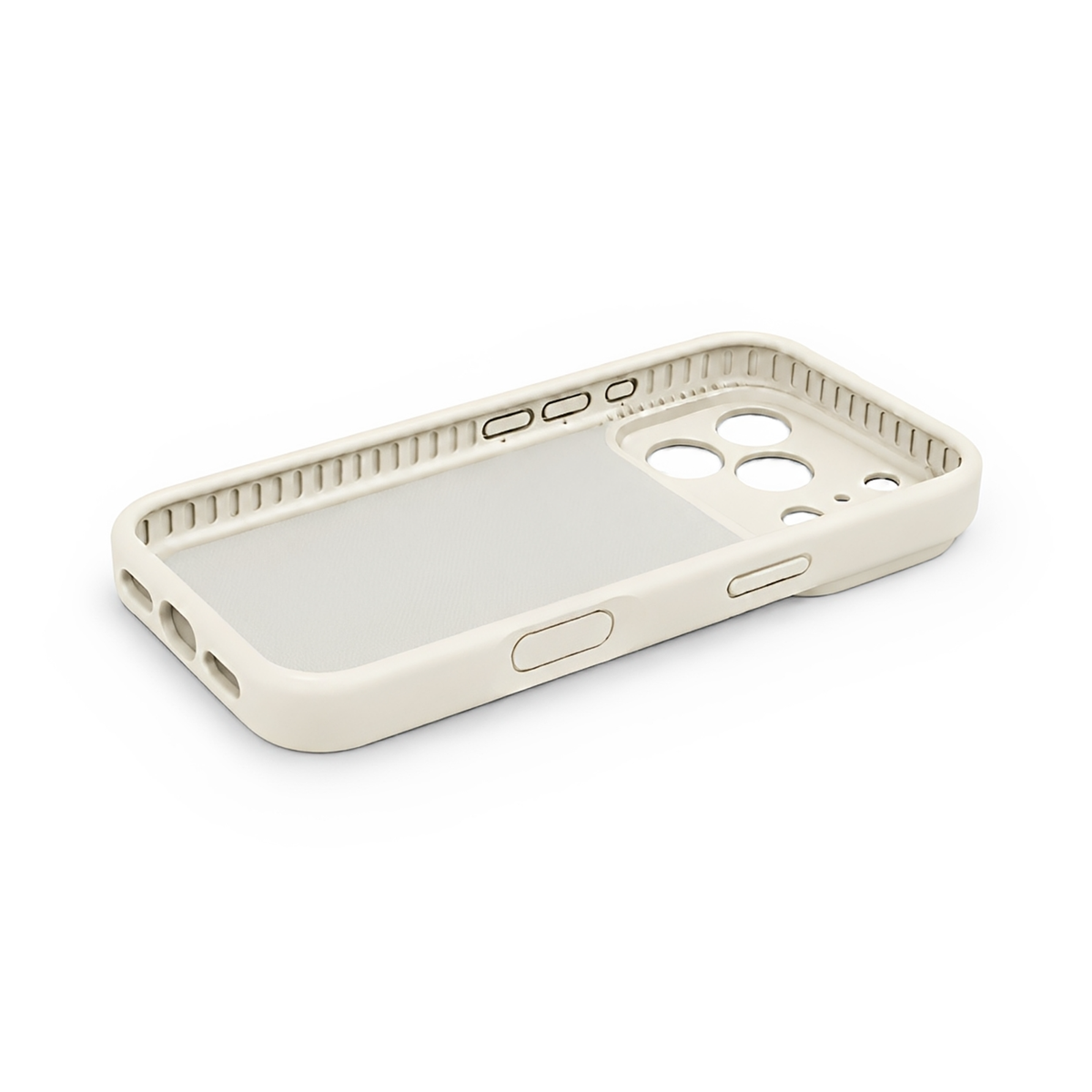 Premium Liquid Silicone iPhone Case – Precision Camera – Antique White