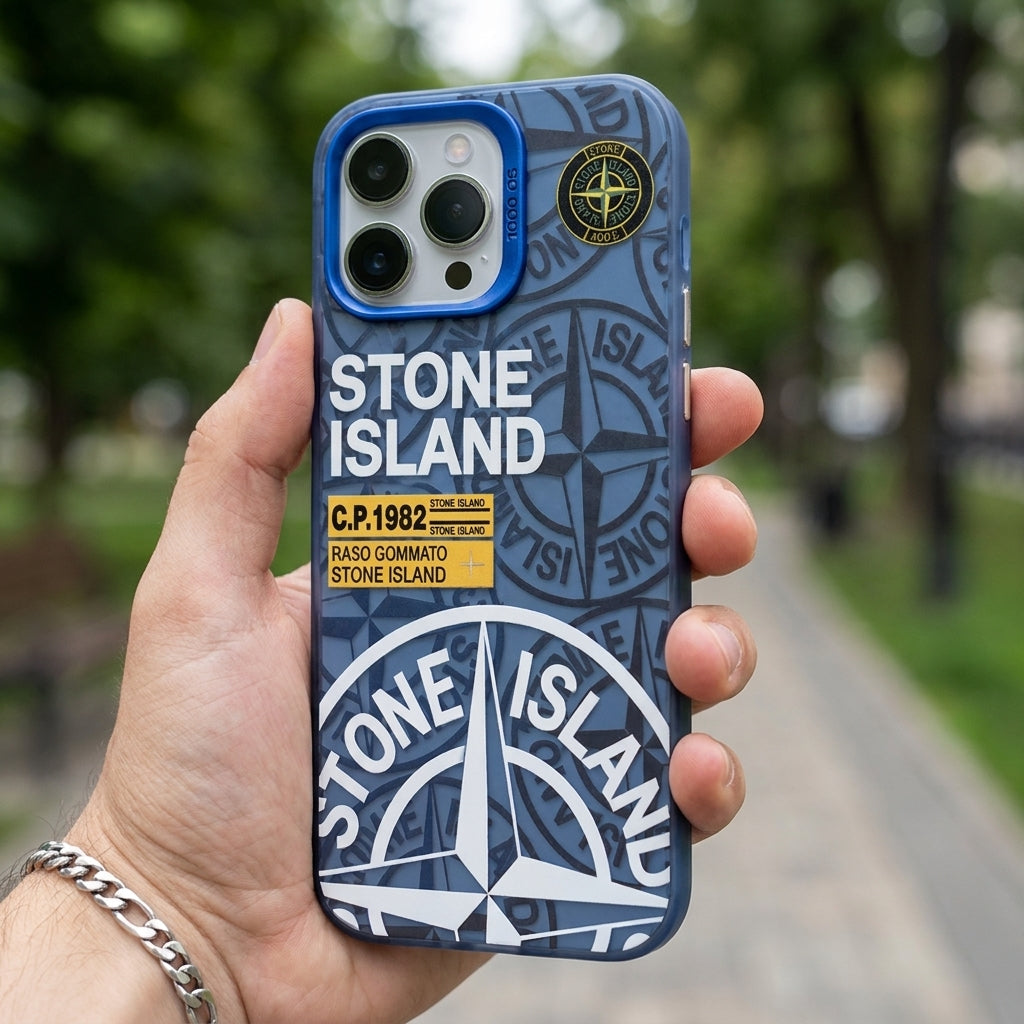 Stone Island Compass Graphic iPhone Case - Blue