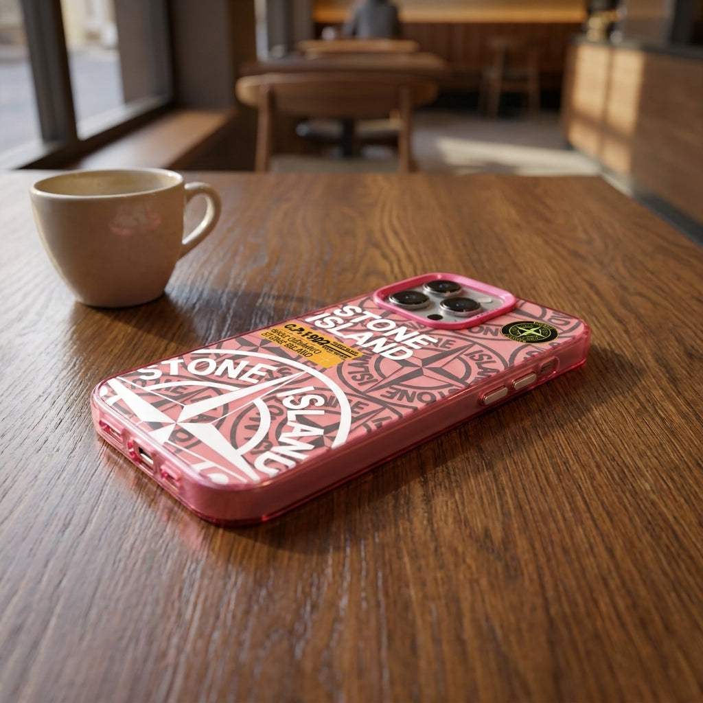 Stone Island Compass Graphic iPhone Case - Pink