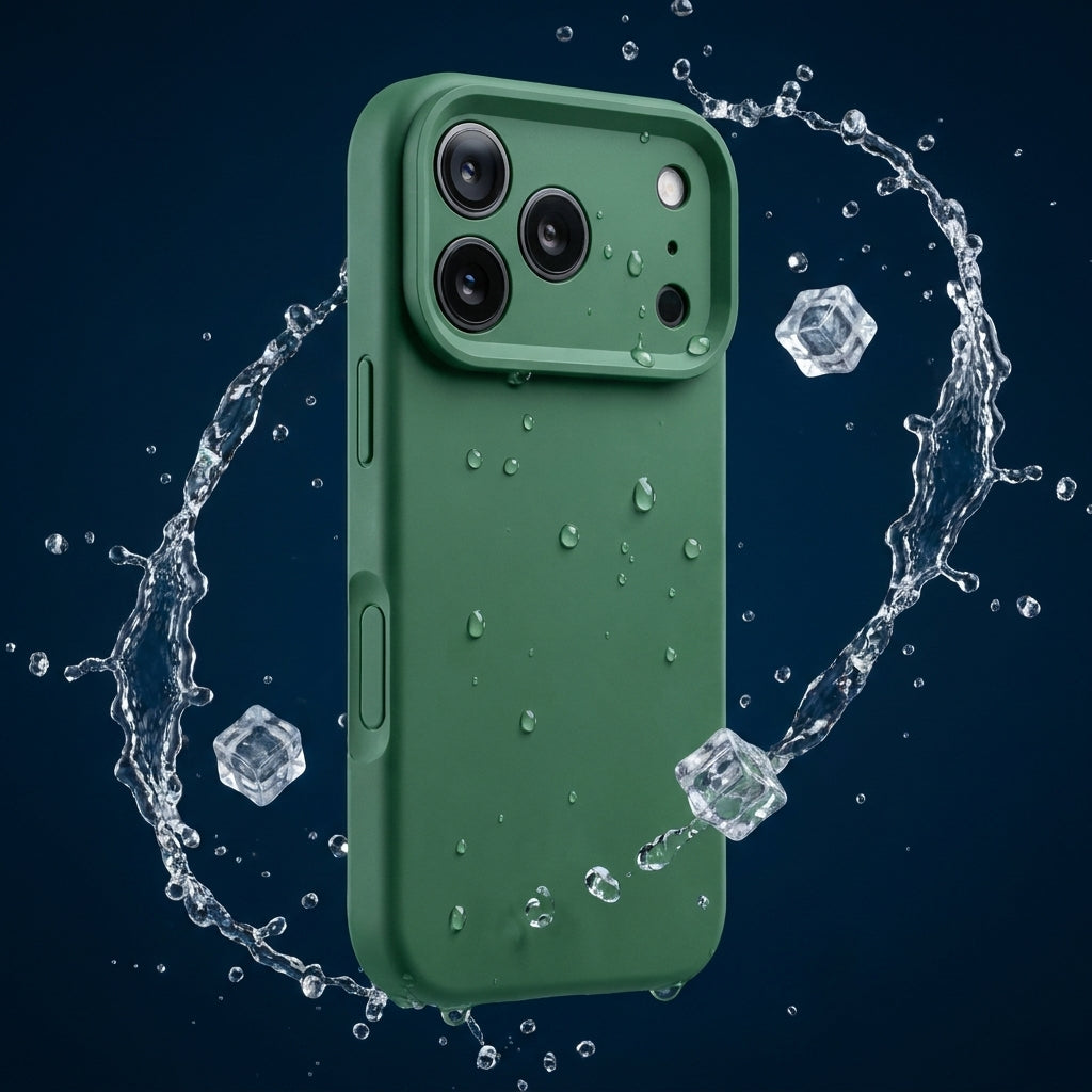 Premium Liquid Silicone iPhone Case – Precision Camera – Clover Green