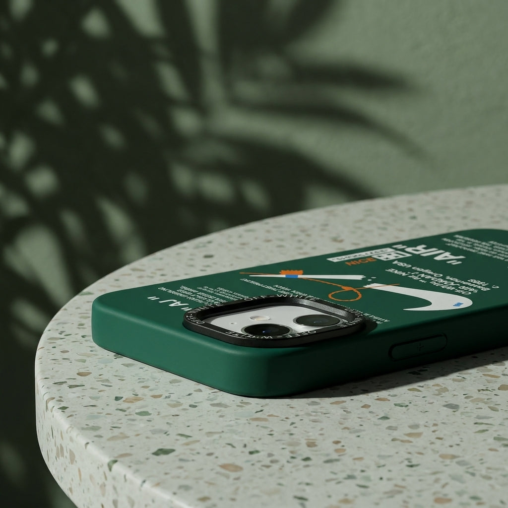 Nike x Off White inspired Streetwear iPhone Case – Green – lifestyle view 5