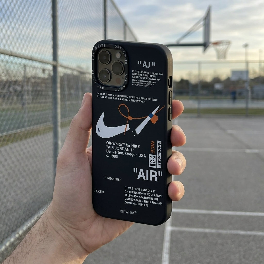 Nike x Off White inspired Streetwear iPhone Case – Black – lifestyle view 6