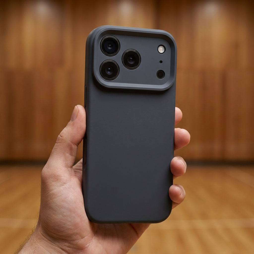 Premium Liquid Silicone iPhone Case – Precision Camera – Black