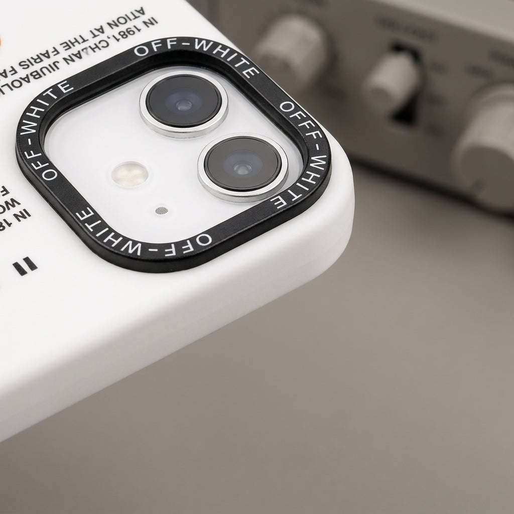 Nike x Off White inspired Streetwear iPhone Case – White – lifestyle view 4