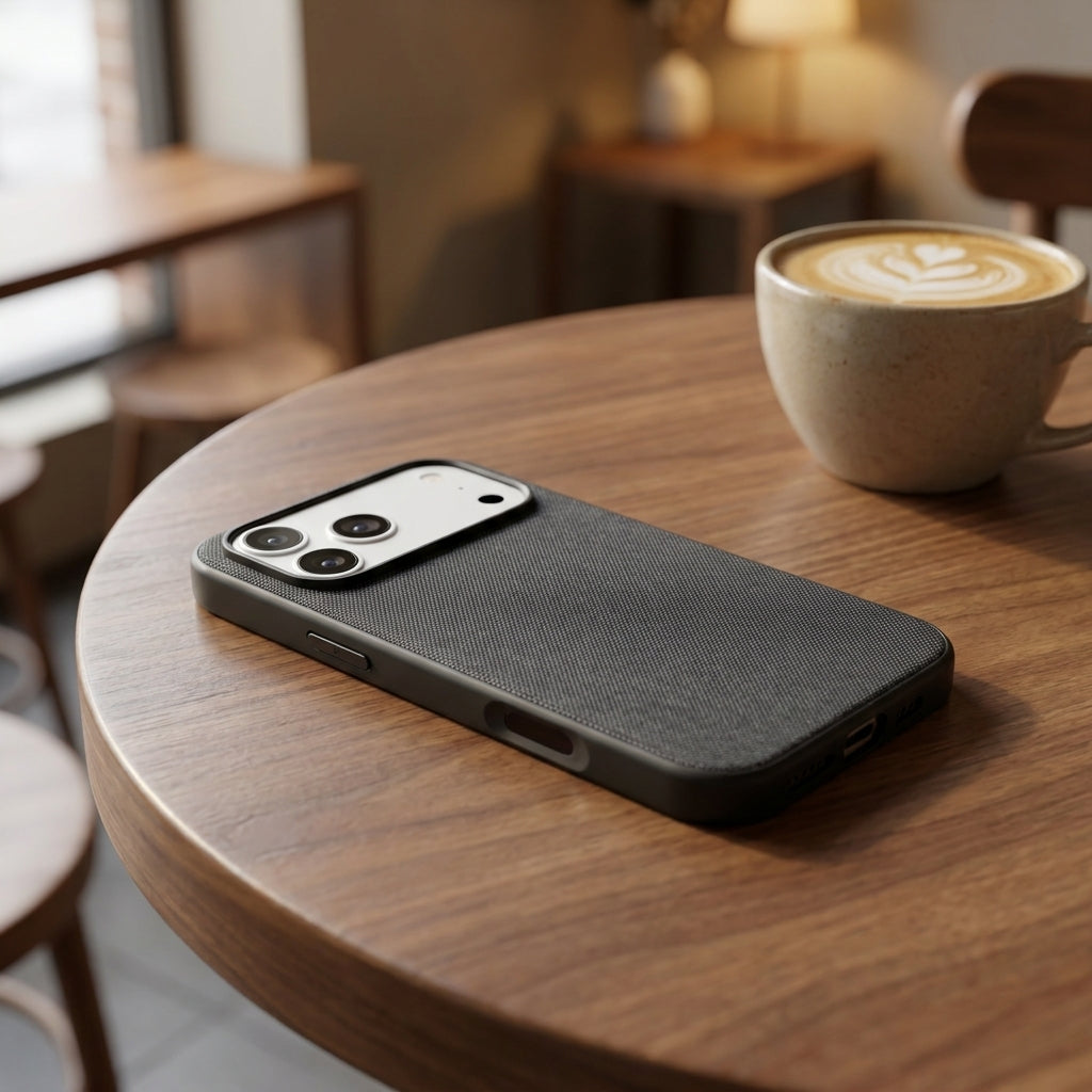 Tech Fabric Texture MagSafe iPhone Case - Black