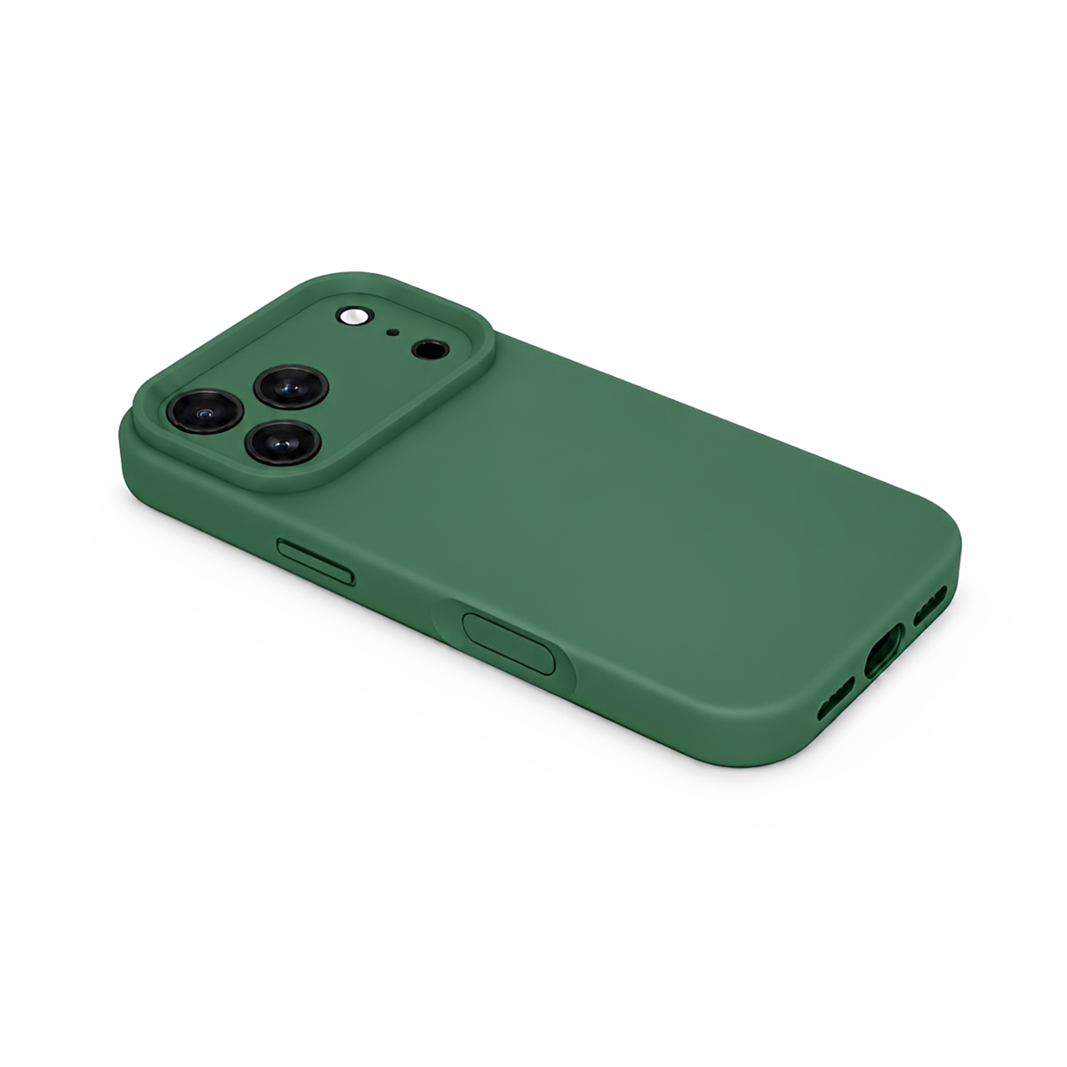 Premium Liquid Silicone iPhone Case – Precision Camera – Clover Green