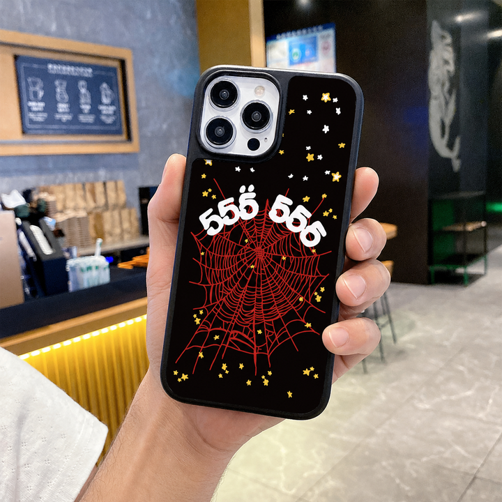 Spider Web Streetwear MagSafe Glass iPhone Case - Red – alternate view 2