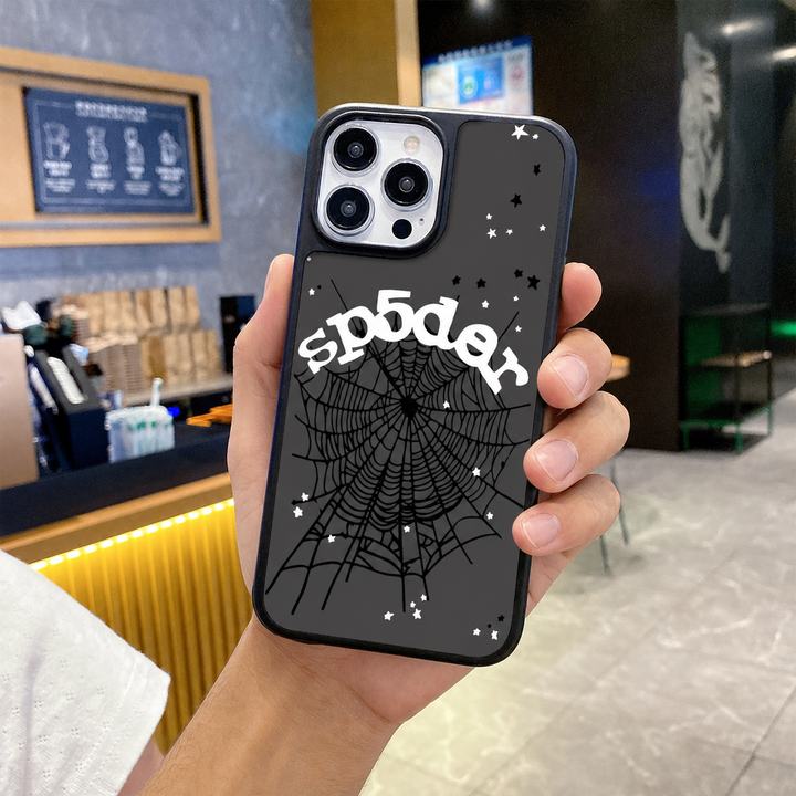 Spider Web Streetwear MagSafe Glass iPhone Case - Black – alternate view 2