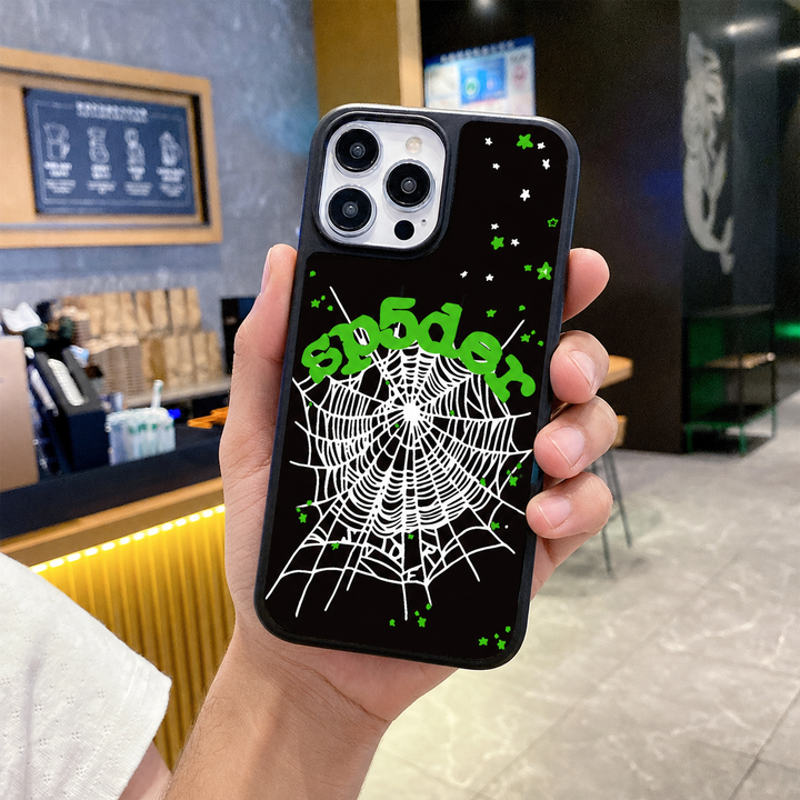 Spider Web Streetwear MagSafe Glass iPhone Case - White – alternate view 2