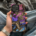 Comic Chaos Purple Matte Glass MagSafe iPhone Case – alternate view 2