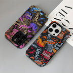 Comic Chaos Orange Matte Glass MagSafe iPhone Case – alternate view 3