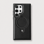 Premium Genuine Leather Magnetic Kickstand Galaxy Case