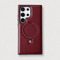 Premium Genuine Leather Magnetic Kickstand Galaxy Case