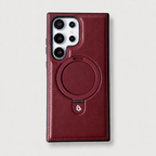 Premium Genuine Leather Magnetic Kickstand Galaxy Case